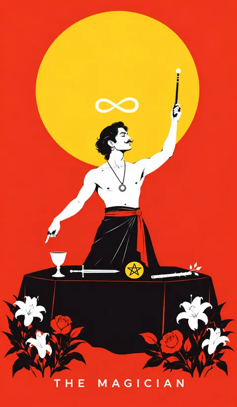 Neon Tarot Modern deck: the magician