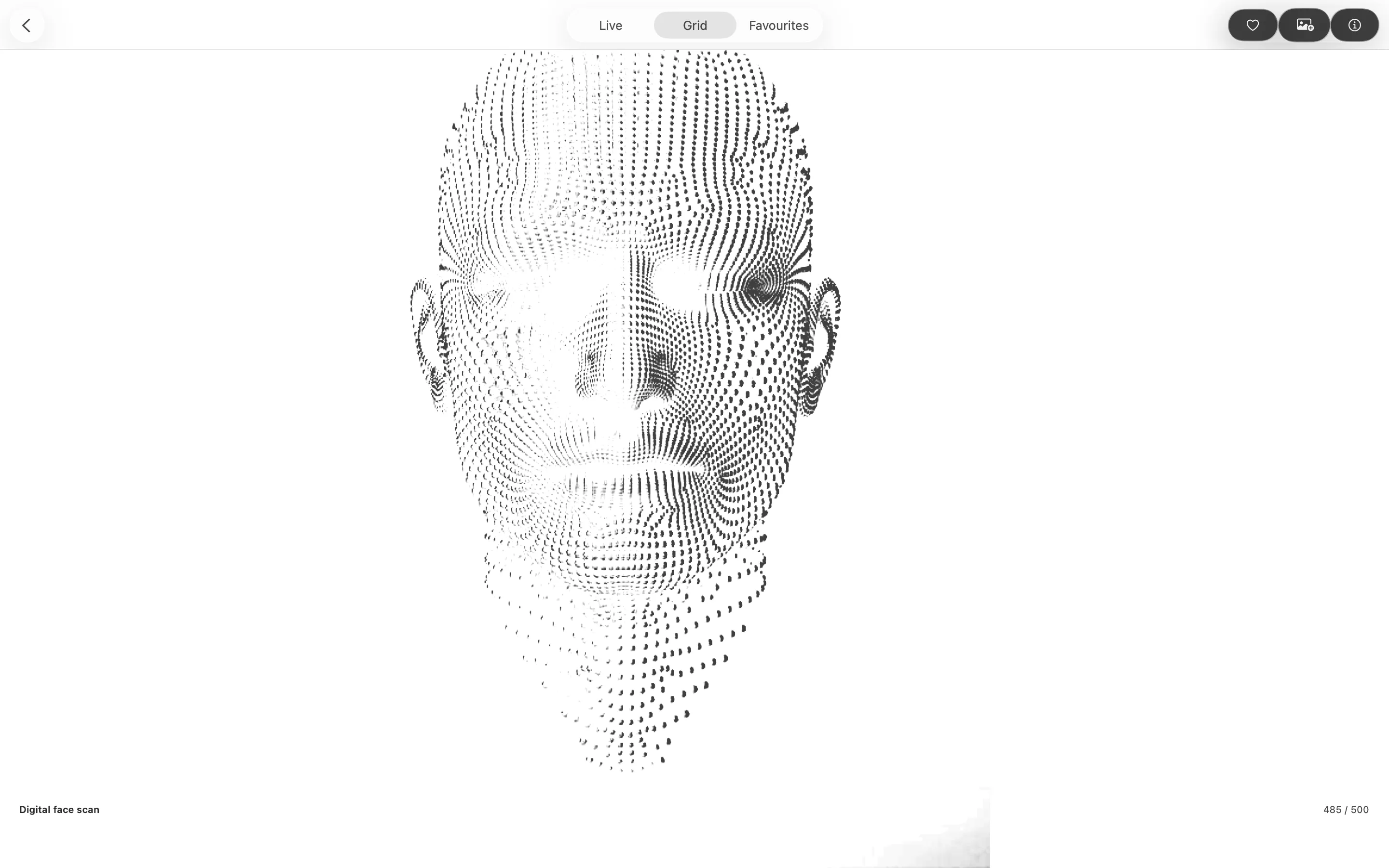New Polygon grid view showing Digital face scan