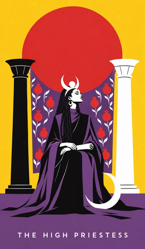 Neon Tarot Modern deck: the high priestess