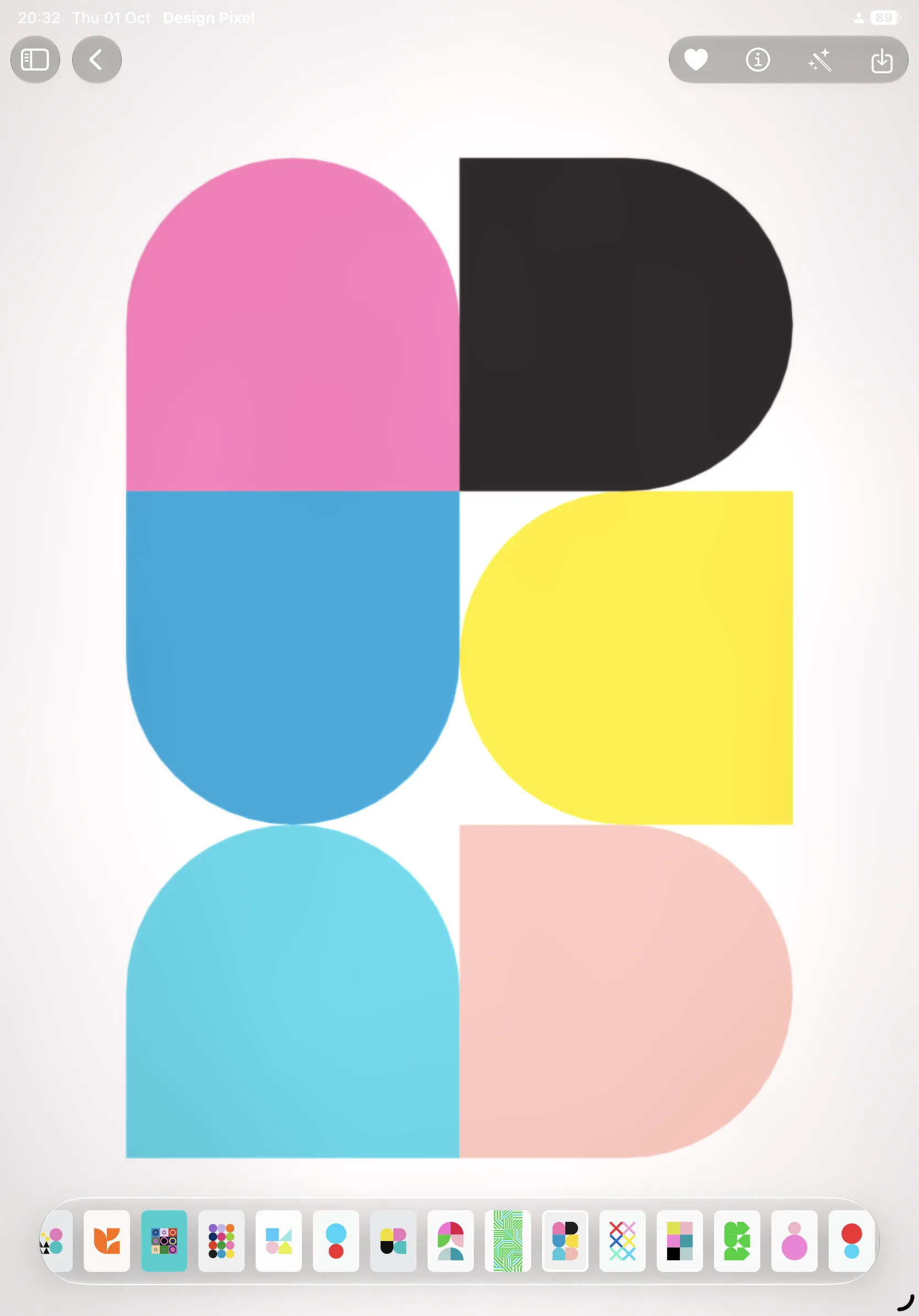 Design Pixel iPad screenshot 4: geometric artwork and creative controls