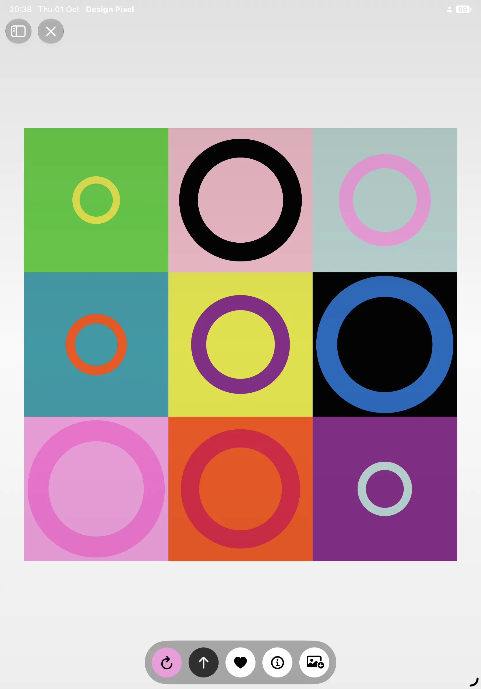 Design Pixel iPad screenshot 5: geometric artwork and creative controls