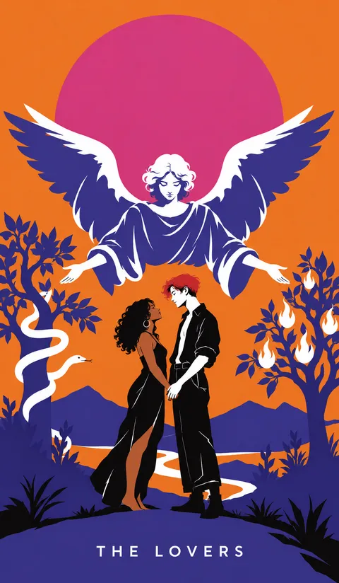 Neon Tarot Modern deck: the lovers