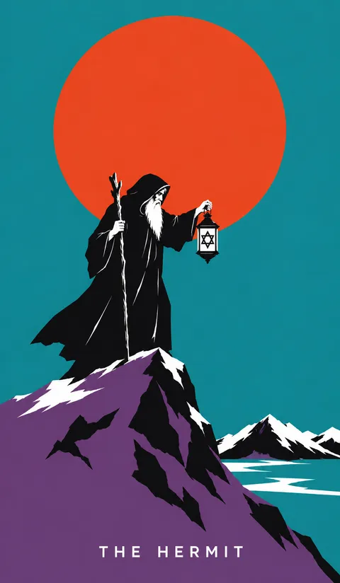 Neon Tarot Modern deck: the hermit