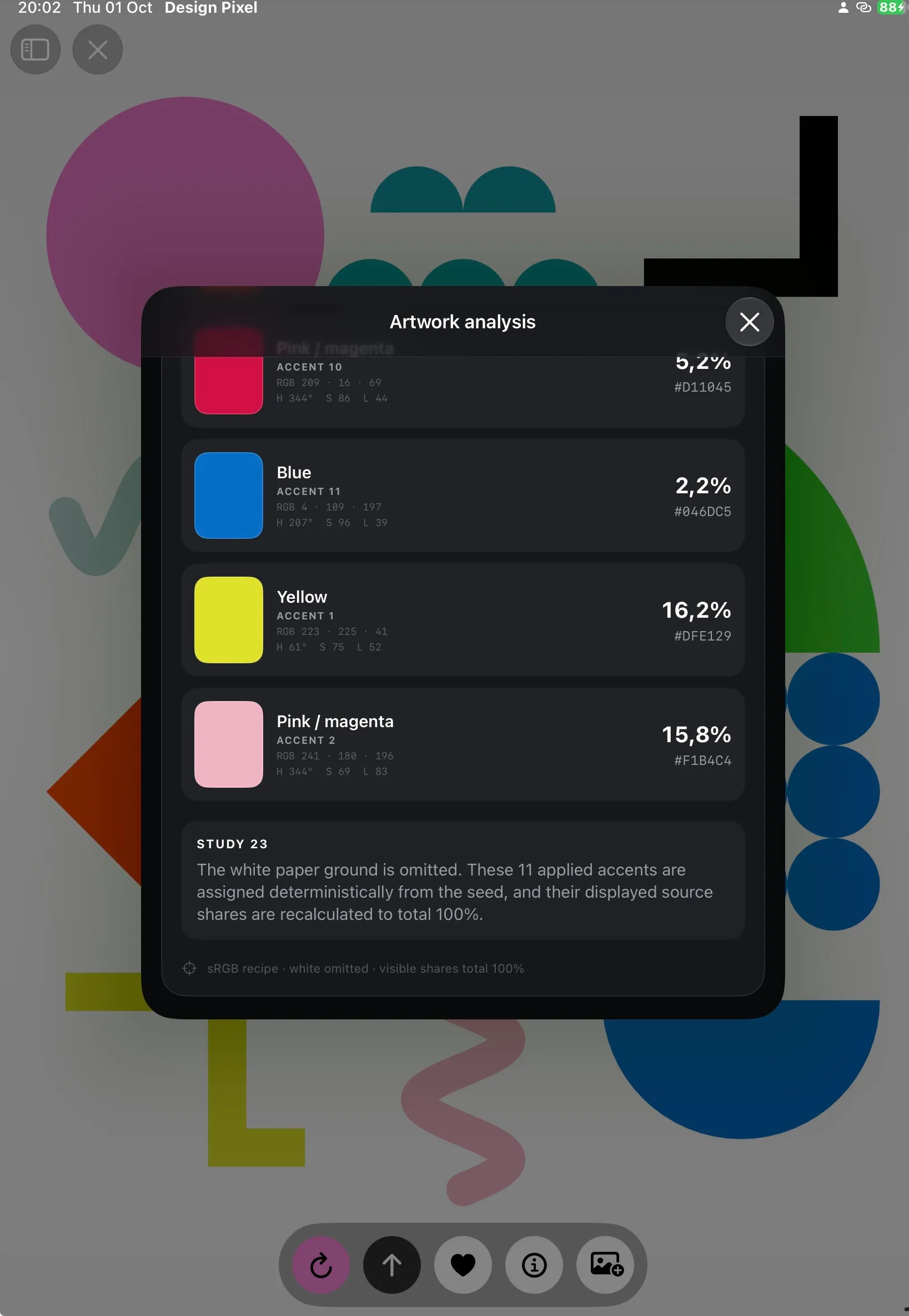 Design Pixel iPad screenshot 10: geometric artwork and creative controls