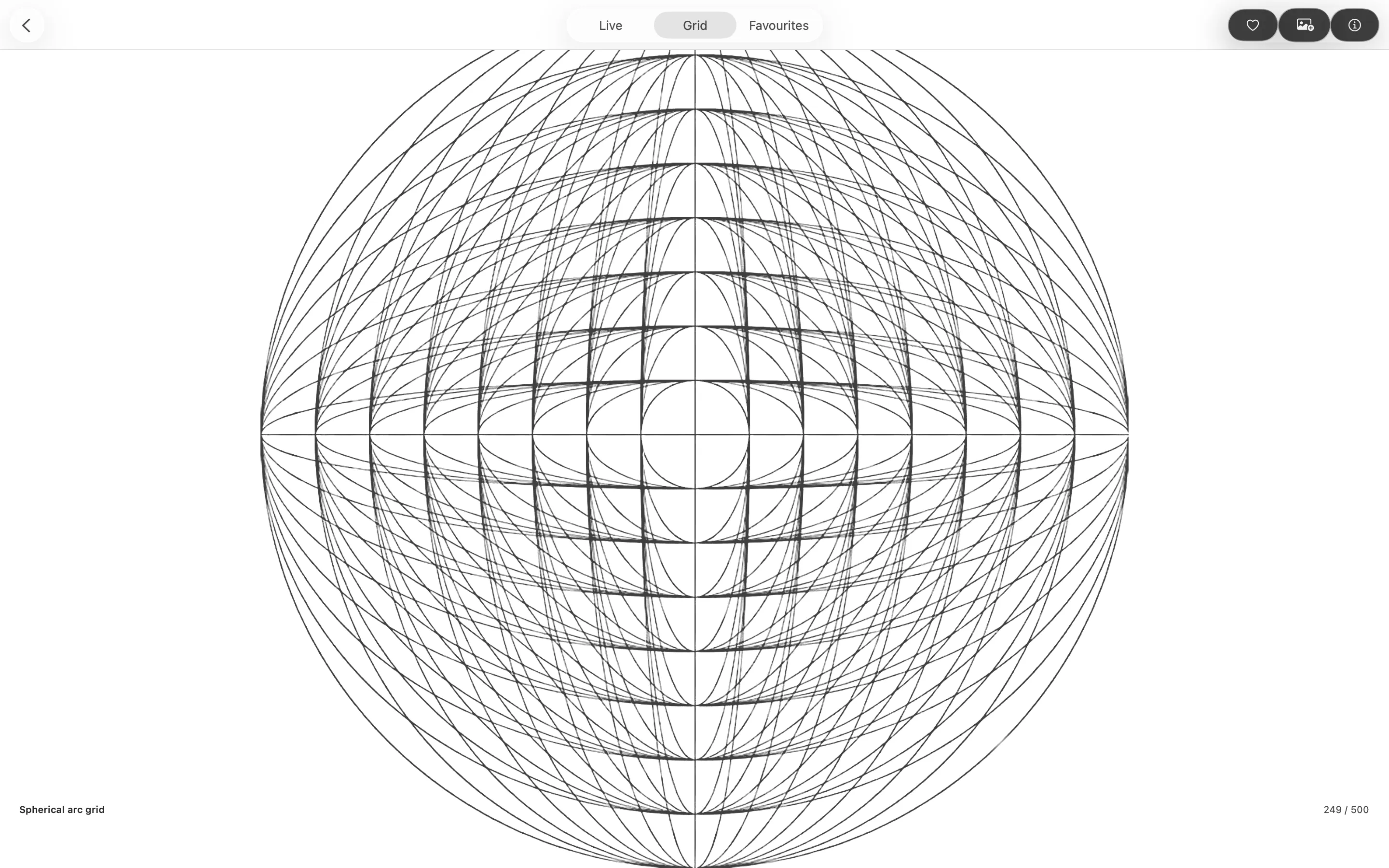 New Polygon grid view showing Spherical arc grid