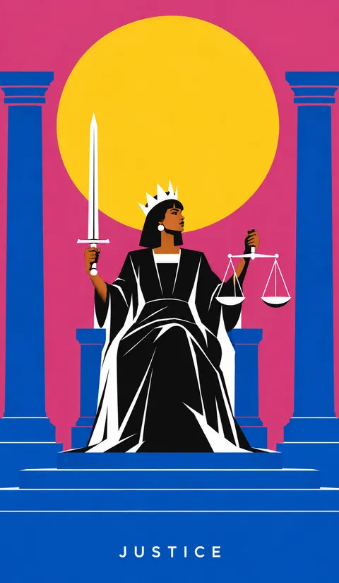 Neon Tarot Modern deck: justice