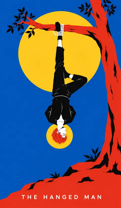 Neon Tarot Modern deck: the hanged man