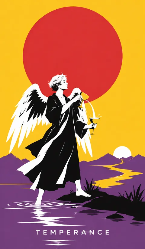 Neon Tarot Modern deck: temperance