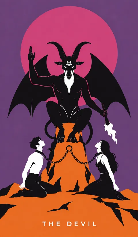Neon Tarot Modern deck: the devil