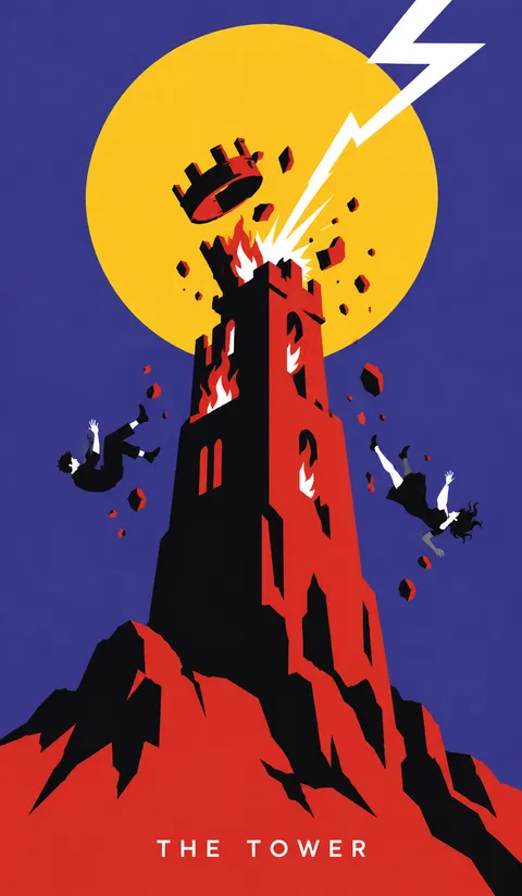 Neon Tarot Modern deck: the tower