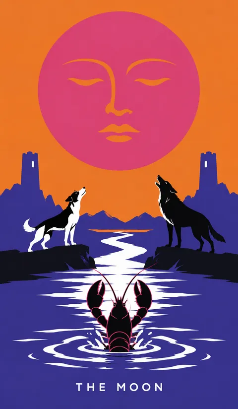 Neon Tarot Modern deck: the moon