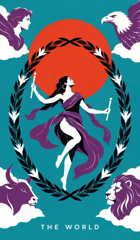 Neon Tarot Modern deck: the world